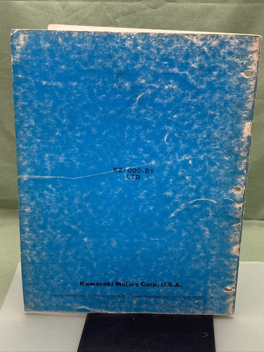 GENUINE KAWASAKI 99963-0003-01 SERVICE MANUAL SUPPLEMENT KZ1000-B1:LTD