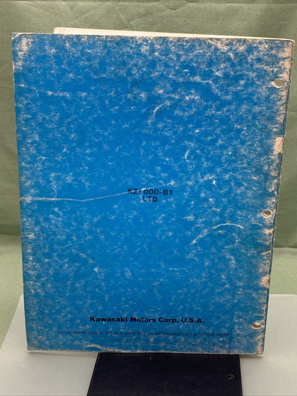 GENUINE KAWASAKI 99963-0003-01 SERVICE MANUAL SUPPLEMENT KZ1000-B1:LTD