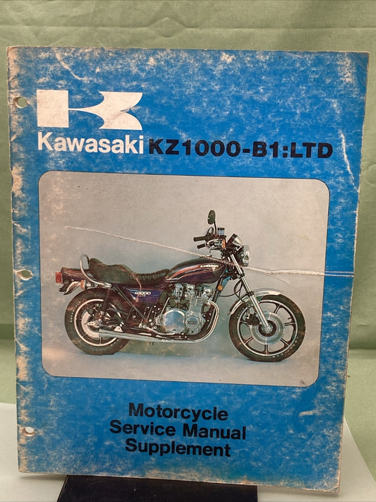GENUINE KAWASAKI 99963-0003-01 SERVICE MANUAL SUPPLEMENT KZ1000-B1:LTD