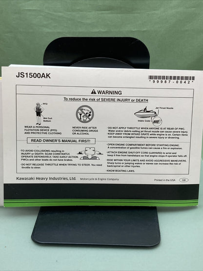 NEW GENUINE KAWASAKI 99987-0042/99968-5509 WATERCRAFT OWNER'S MANUAL JETSKI SX-R