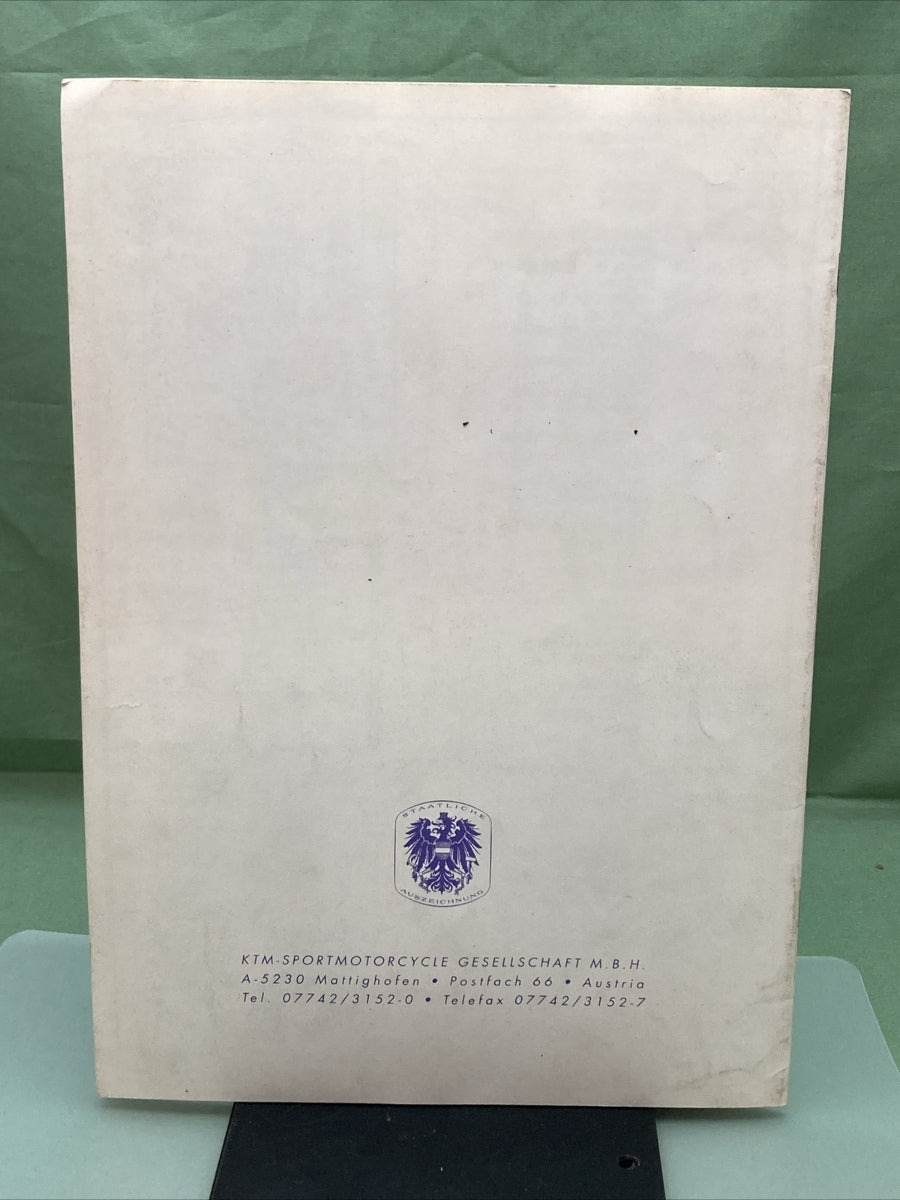 KTM MOTORCYCLES 250 SX EXC EGS 300 SX EXC MXC EGS Chassis Spare Parts Manual '93