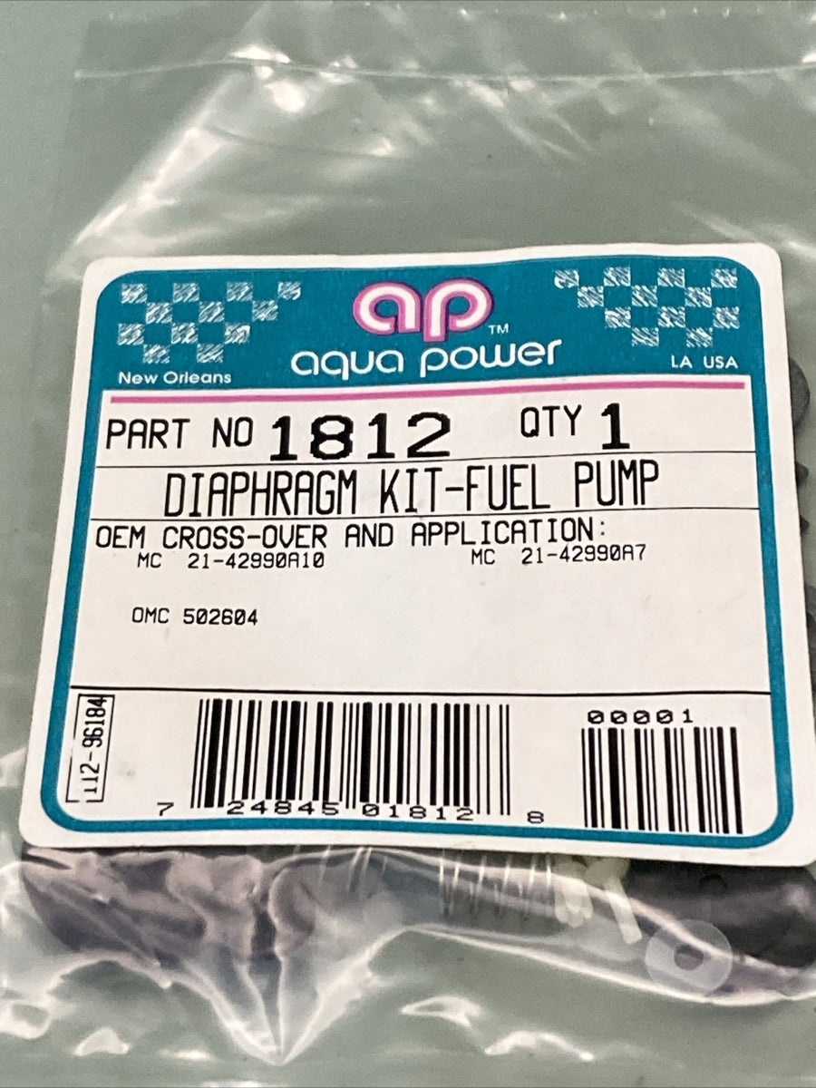 NEW GENUINE AQUA POWER 1812 DIAPHRAGM KIT-FUEL PUMP