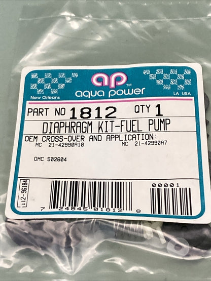 NEW GENUINE AQUA POWER 1812 DIAPHRAGM KIT-FUEL PUMP