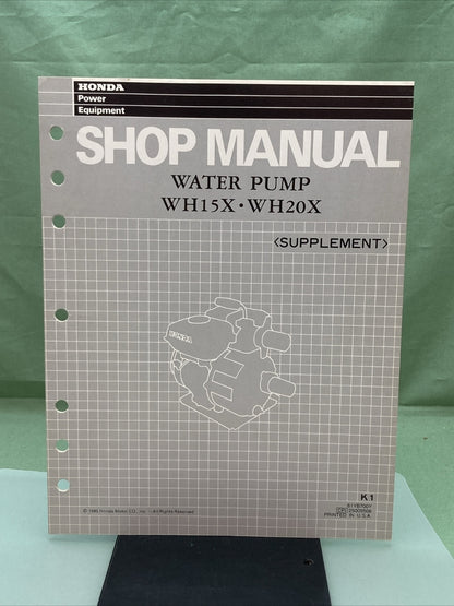 NEW GENUINE HONDA 61YB700Y WATER PUMP SHOP MANUAL SUPPLEMENT WH15X / WH20X