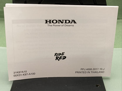 NEW GENUINE HONDA 31K87A10 REBEL CMX300/A OWNERS MANUAL '18 51ONM600 RIDING TIPS