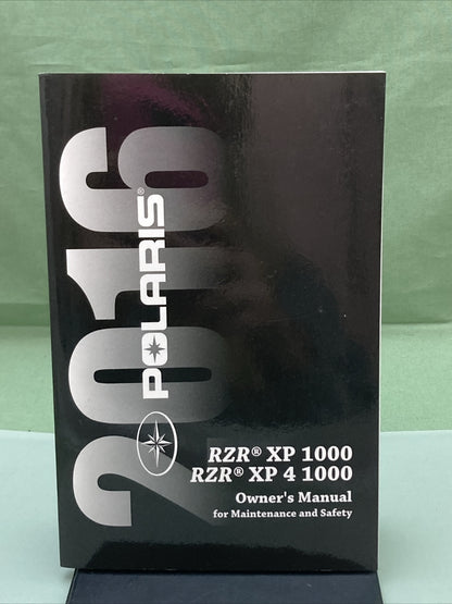 NEW GENUINE POLARIS 9926392  RZR XP 1000 / RZR XP 4 1000 OWNER'S MANUAL '16