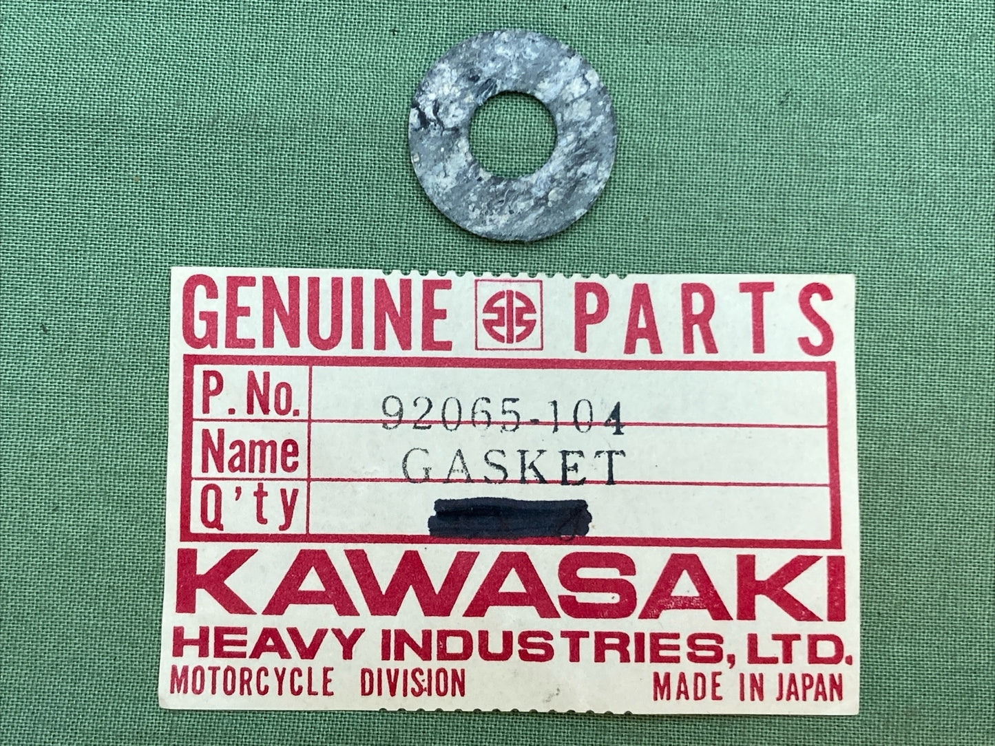 QTY 2 NEW GENUINE KAWASAKI 92065-104 GASKET,TACHO GEAR