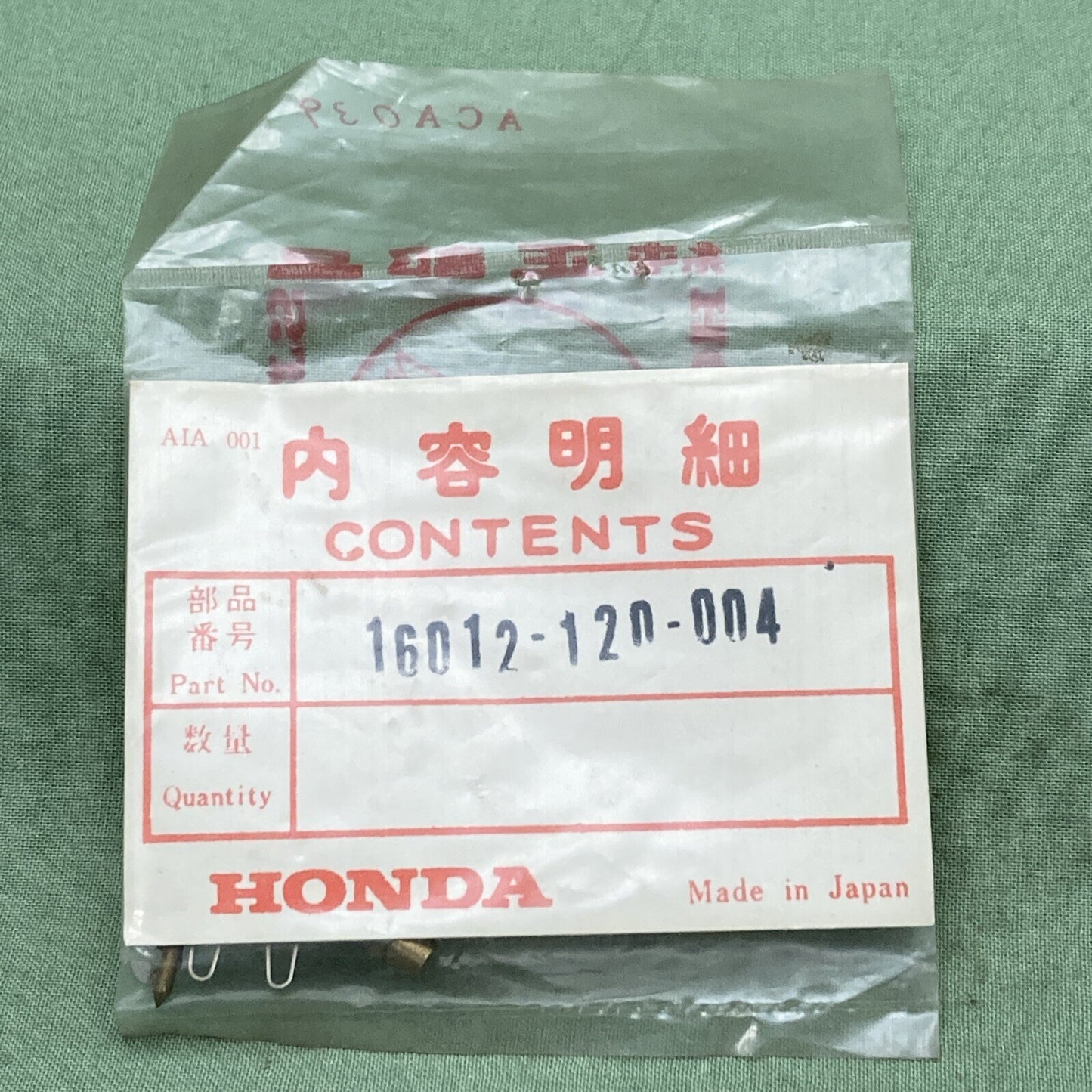 NEW GENUINE HONDA 16012-120-004 CARBURETOR NEEDLE SET, JET