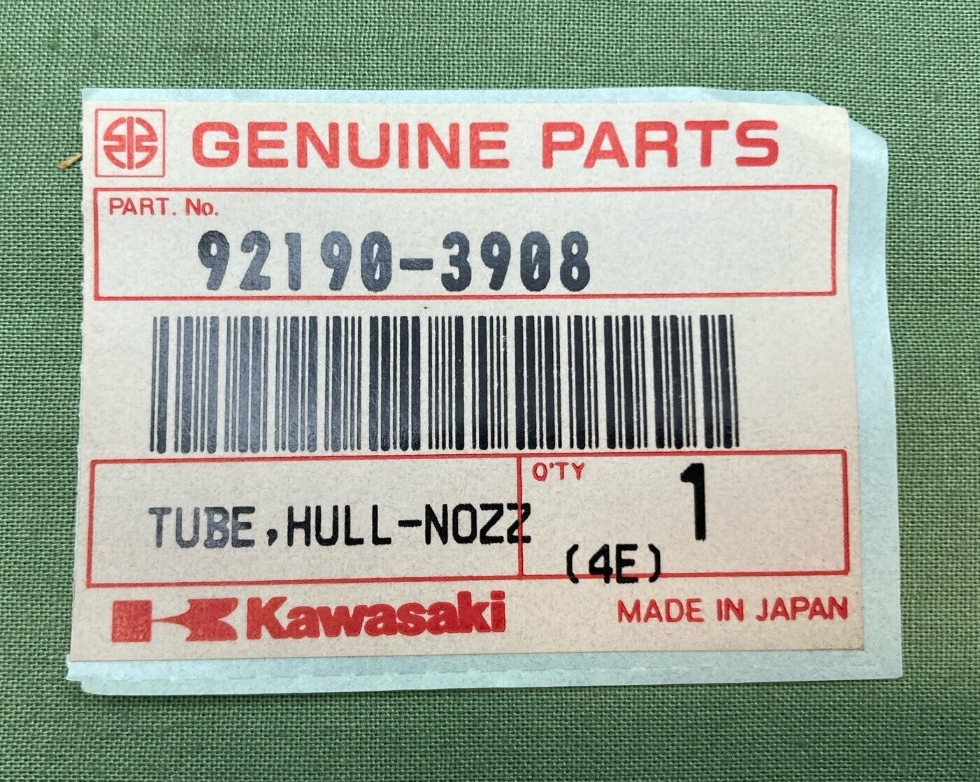 NEW GENUINE KAWASAKI 92190-3908 TUBE,HULL-NOZZLE