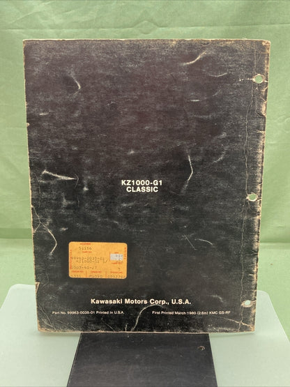 GENUINE KAWASAKI 99963-0035-01 KZ1000 CLASSIC SERVICE MANUAL SUPPLEMENT