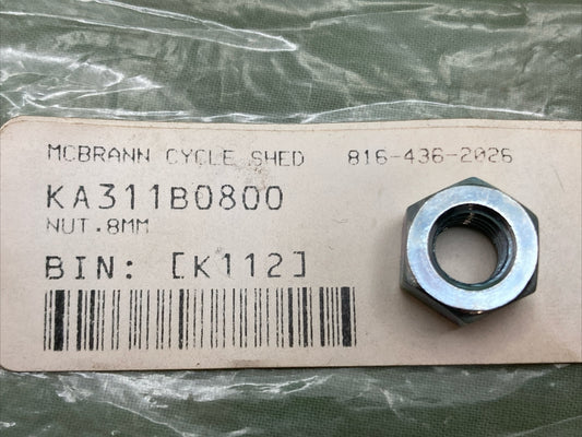 NEW REPLACES KAWASAKI 311B0800 NUT,8MM SUPERSEDED 317AA0800