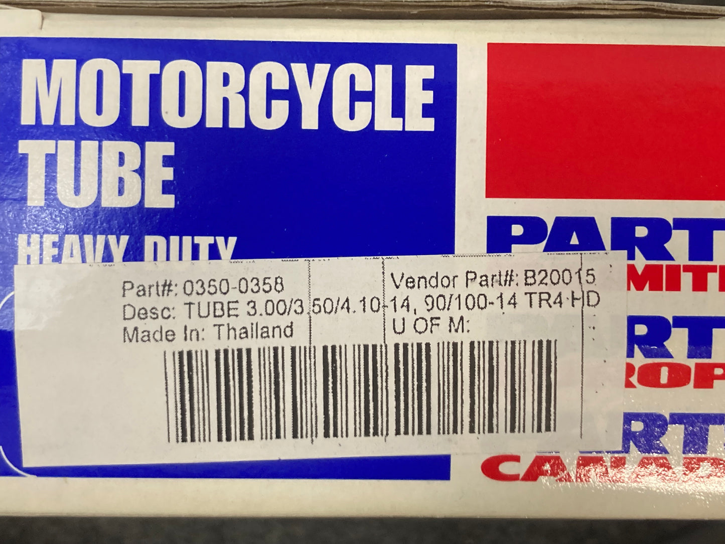 New Genuine Parts Unlimited 0350-0358 Heavy Duty MC Tube TR4 HD
