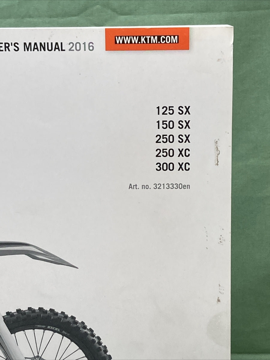 KTM 125/150/250 SX, 250/300 XC 2016 OWNER'S MANUAL
