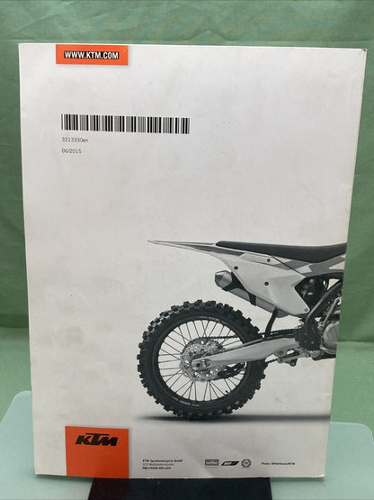KTM 125/150/250 SX, 250/300 XC 2016 OWNER'S MANUAL