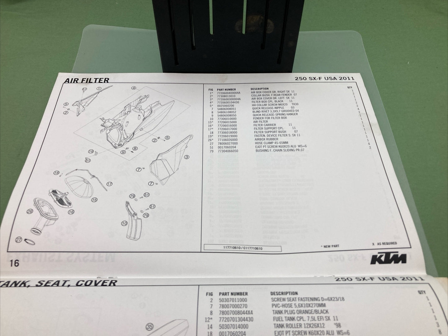 KTM 250 SX-F USA 2011 SPARE PARTS MANUAL:CHASSIS 250 SX-F SP MANUAL: ENGINE