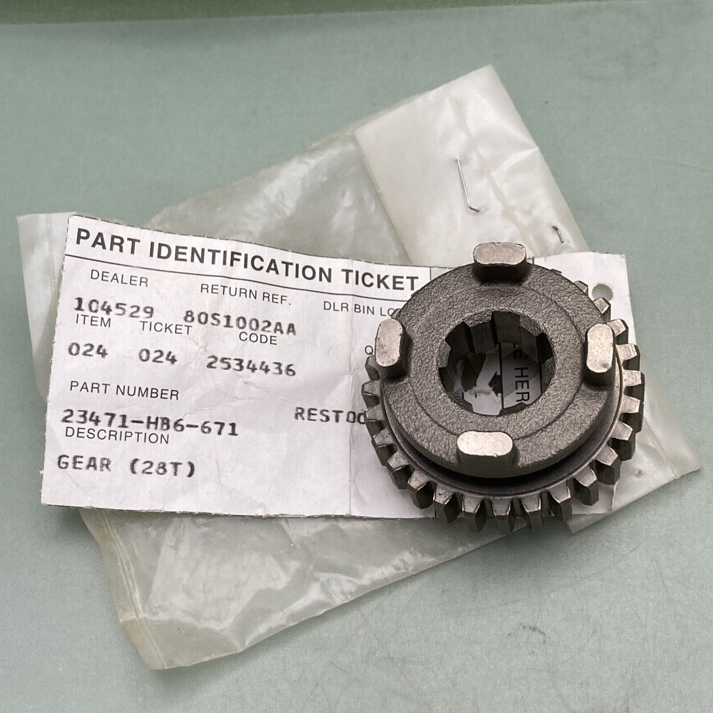 NEW REPLACES HONDA 23471-HB6-671 GEAR, COUNTERSHAFT FOURTH (28T)