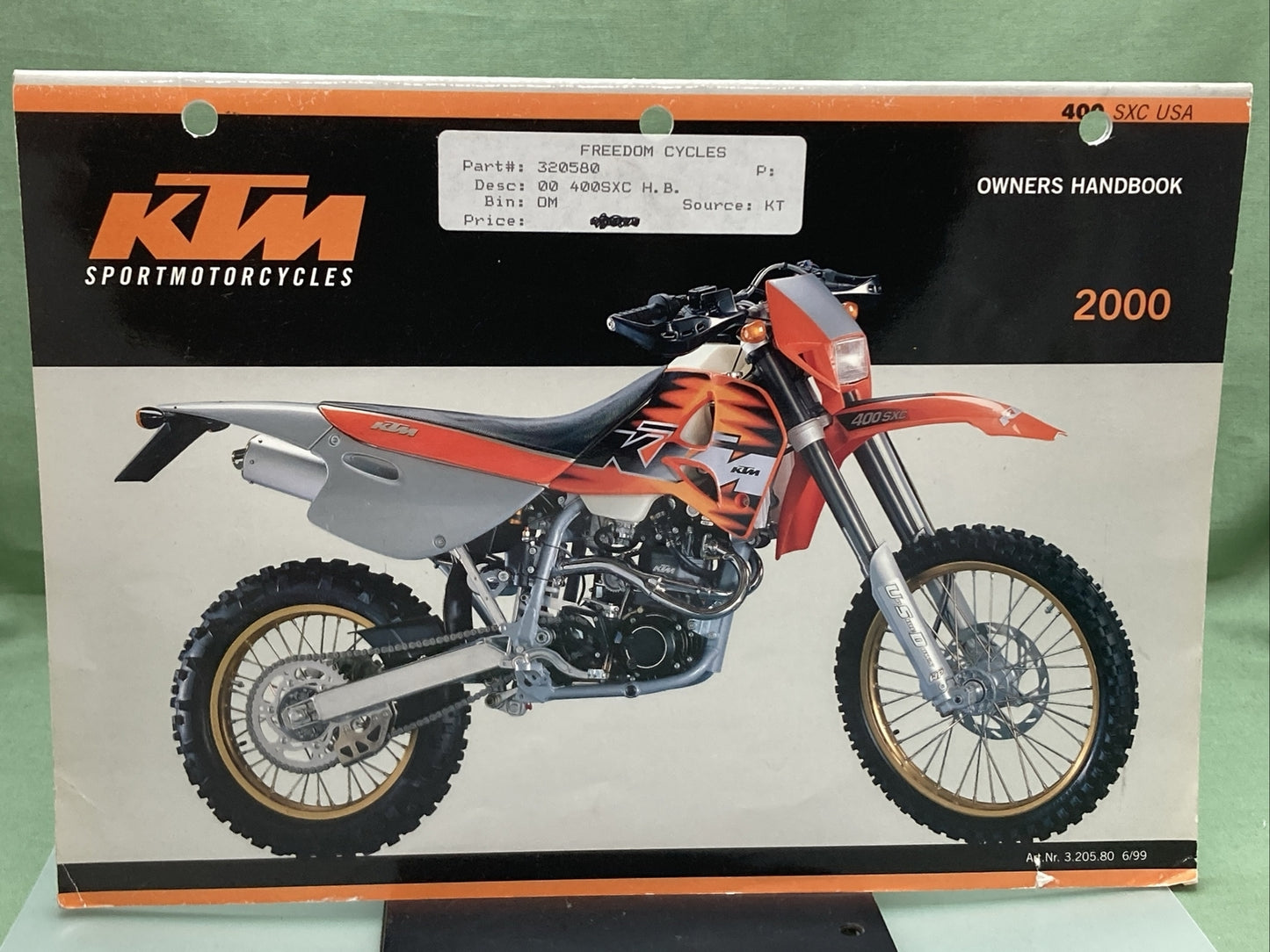 KTM 400 SXC USA OWNER'S HANDBOOK 2000