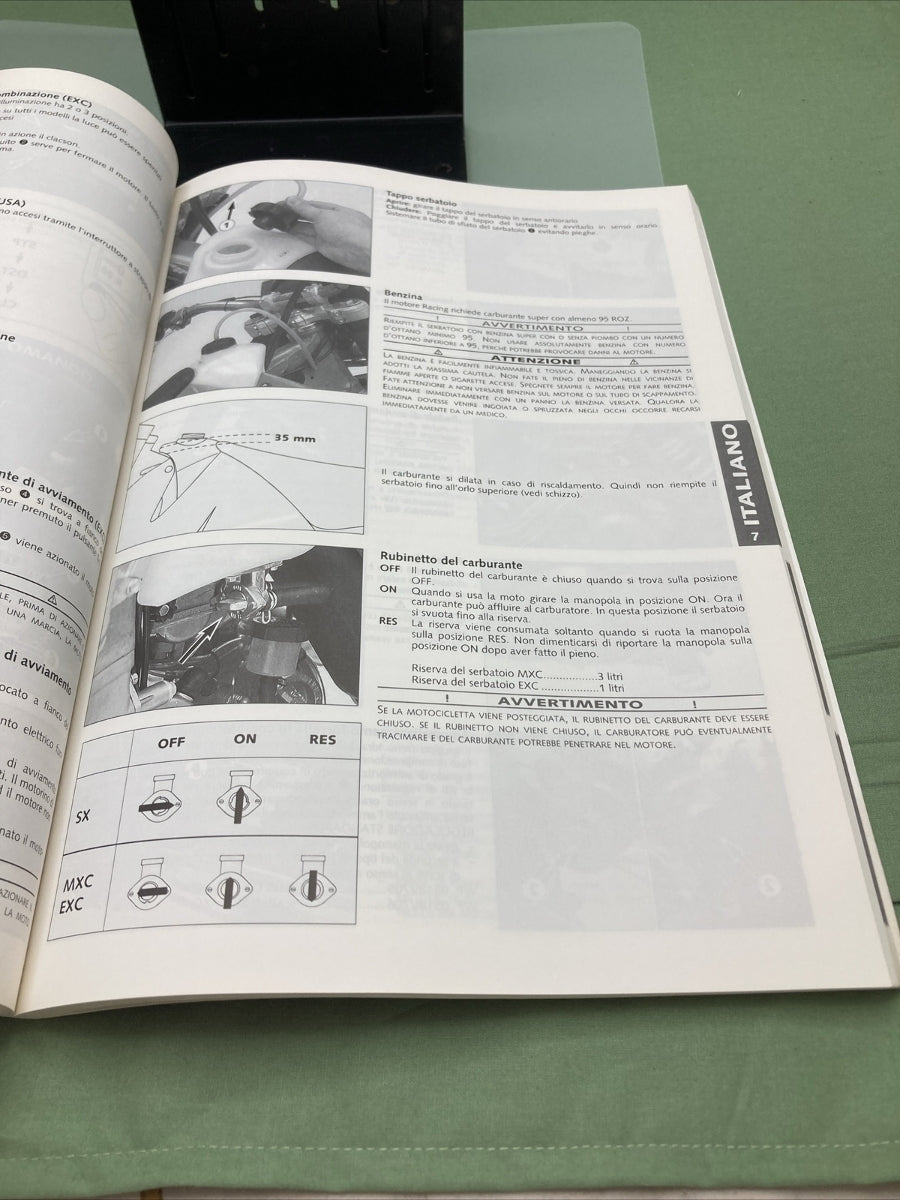 KTM 400/520 SX, MXC, EXC, RACING BEDIENUNGSANLEITUNG OWNER'S HANDBOOK 2001