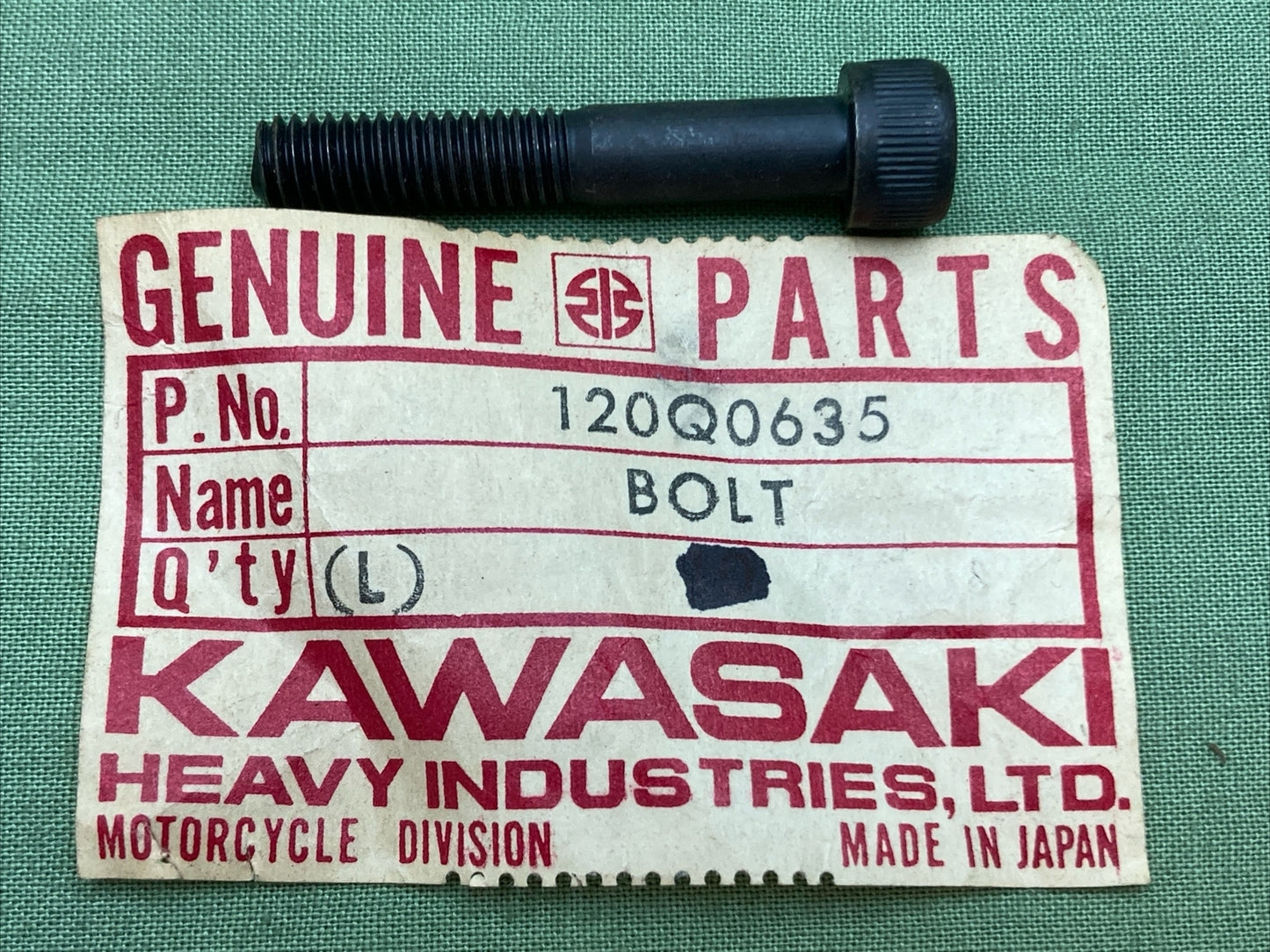 NEW GENUINE KAWASAKI 120Q0635 BOLT, ALLEN, 6X35 SUPERSEDED 120CB0635