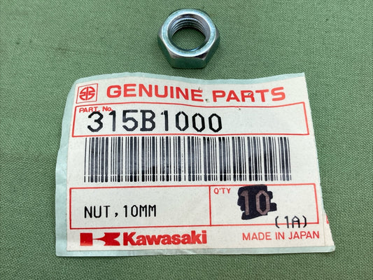 QTY 2 NEW GENUINE KAWASAKI 315B1000 NUT 10MM