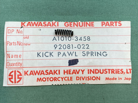 QTY 2 NEW GENUINE KAWASAKI 92081-022 SPRING KICK PAWL SUPERSEDES A1010-3458