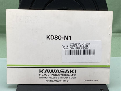 GENUINE KAWASAKI 99920-1441-01 KD80X OWNER'S MANUAL