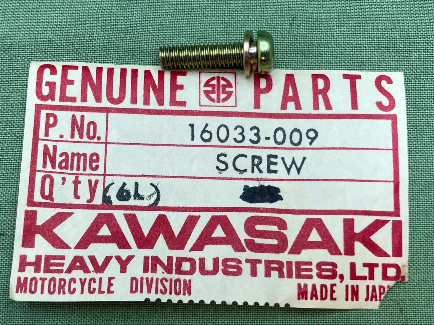 QTY 4 NEW GENUINE KAWASAKI 10633-009 PAN SCREW, CARB SUPERSEDED 223AA0416