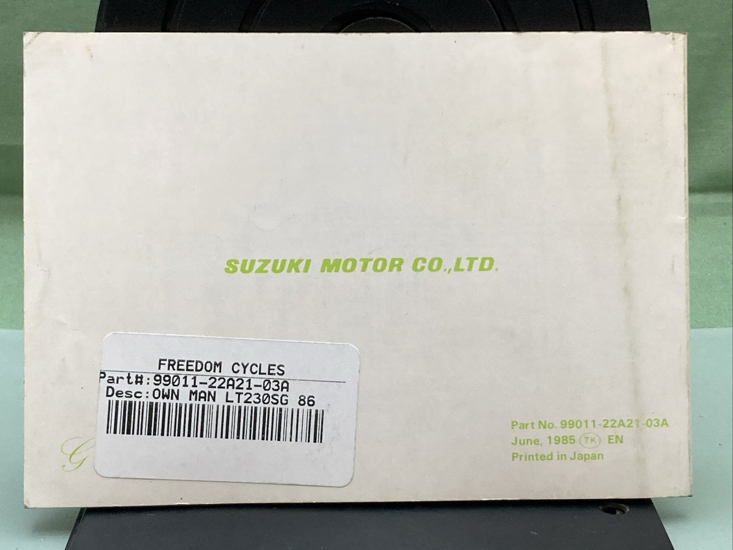 GENUINE SUZUKI 99011-22A21-03A LT230S OWNER'S MANUAL