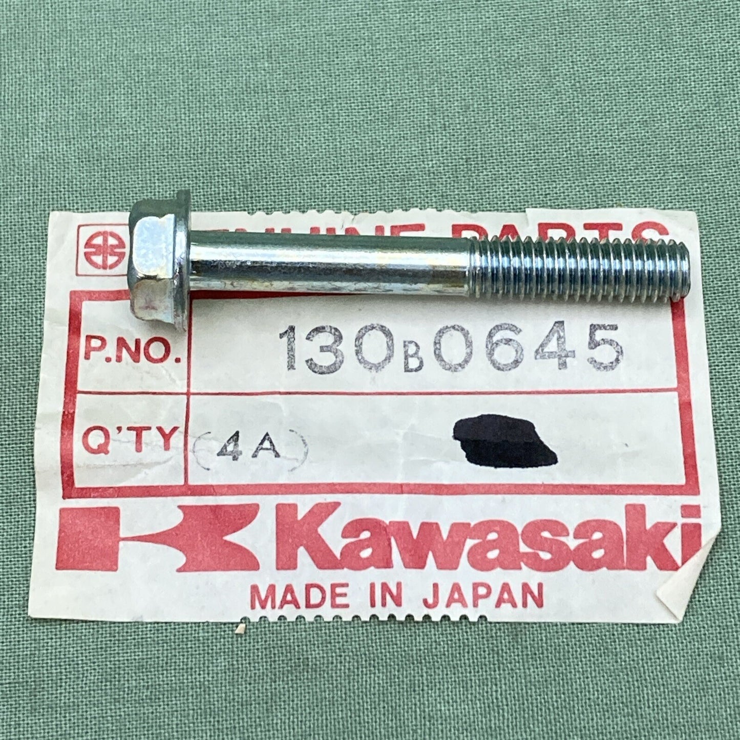 QTY 5 NEW GENUINE KAWASAKI 130B0645 OIL PUMP OIL FILTER Bolt Flanged 6X45