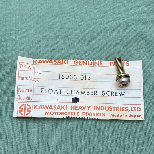 QTY 2 NEW GENUINE KAWASAKI 16033-013 FLOAT CHAMBER SCREW-PAN-WS-CROS 4X14