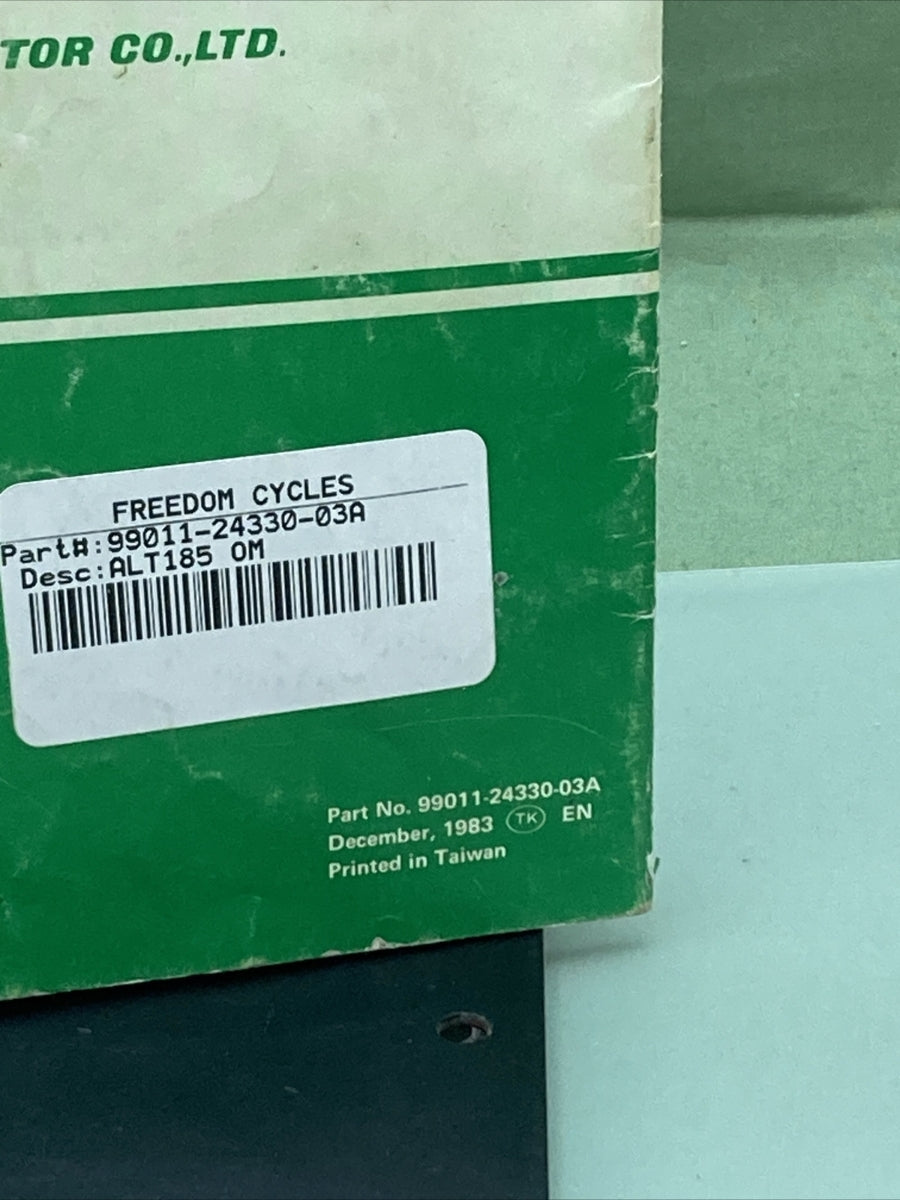 GENUINE SUZUKI 99011-24330-03A ALT185 OWNER'S MANUAL '83