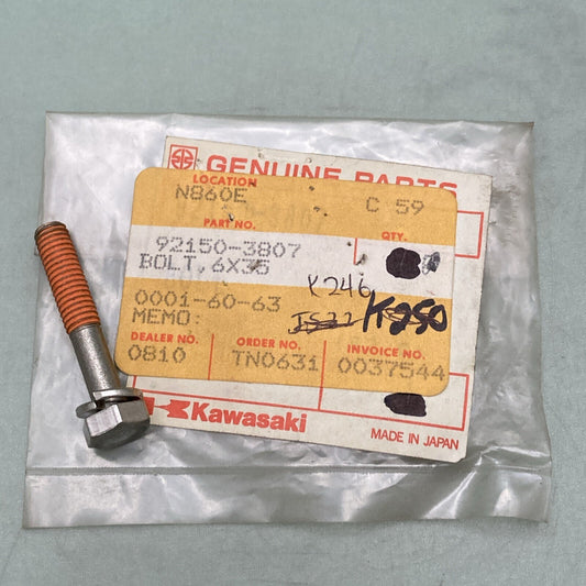 NEW GENUINE KAWASAKI 92150-3807 SEAT BOLT 6X35