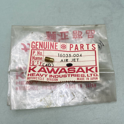 QTY 5 NEW GENUINE KAWASAKI 16035-004 AIR JET,#100 | ID NO. 746A,746B,746C