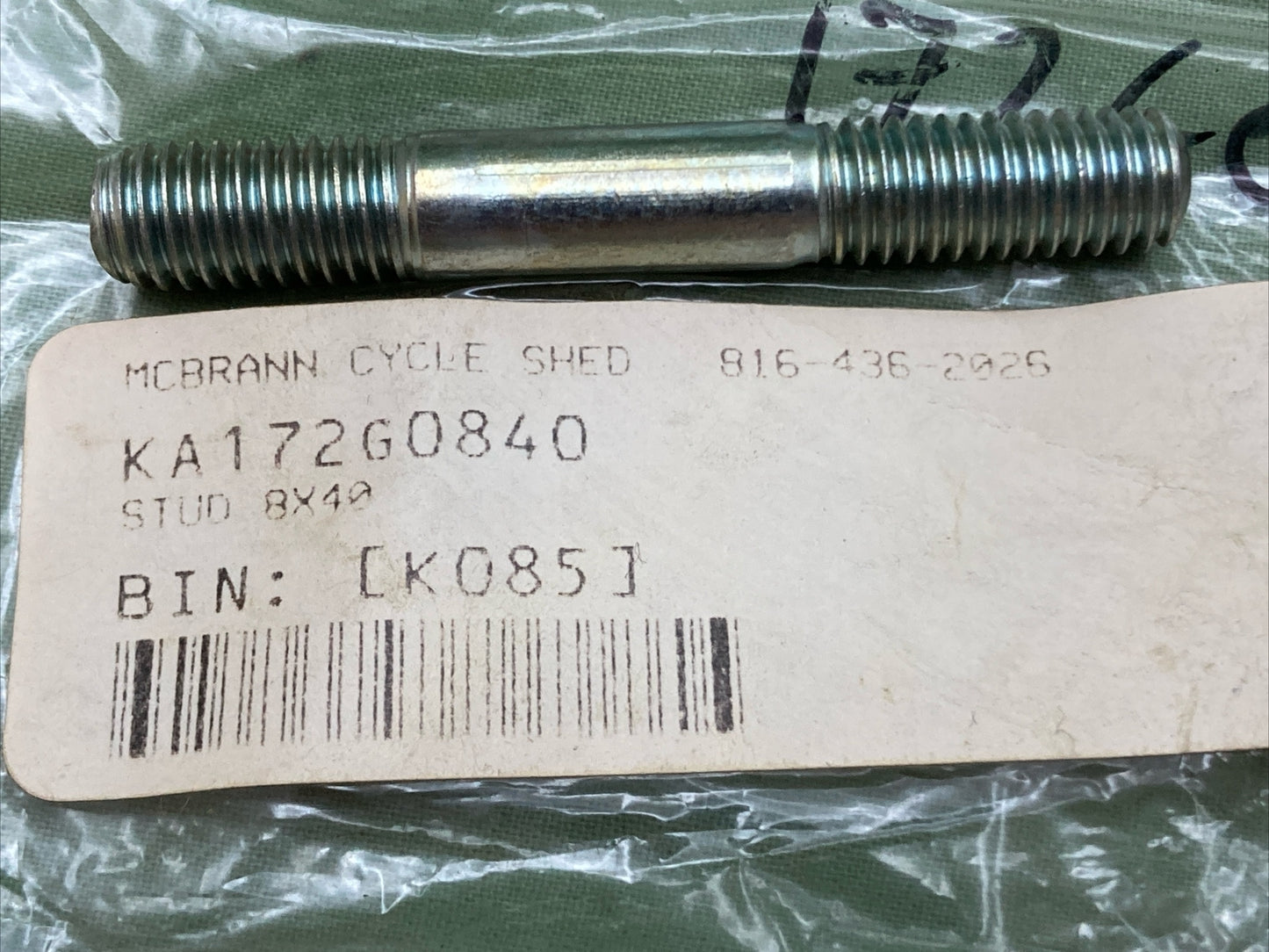 NEW REPLACES KAWASAKI 172G0840 CYLINDER HEAD BOLT-STUD