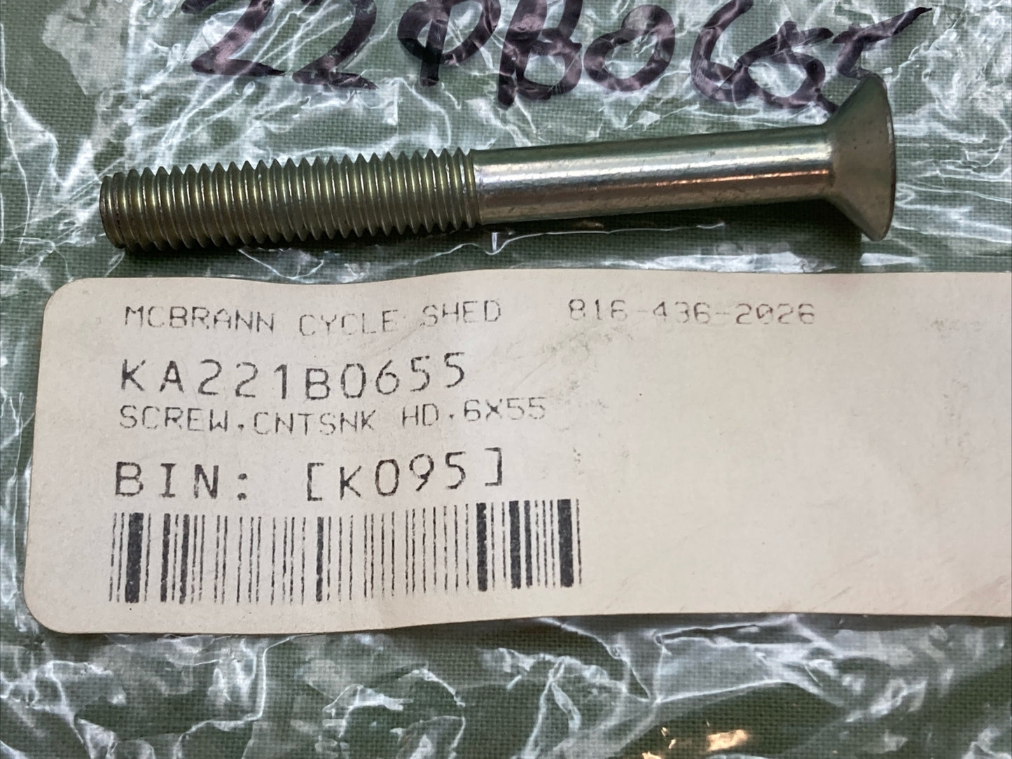 NEW REPLACES KAWASAKI 221B0655 SCREW,COUNTERSUNK HED