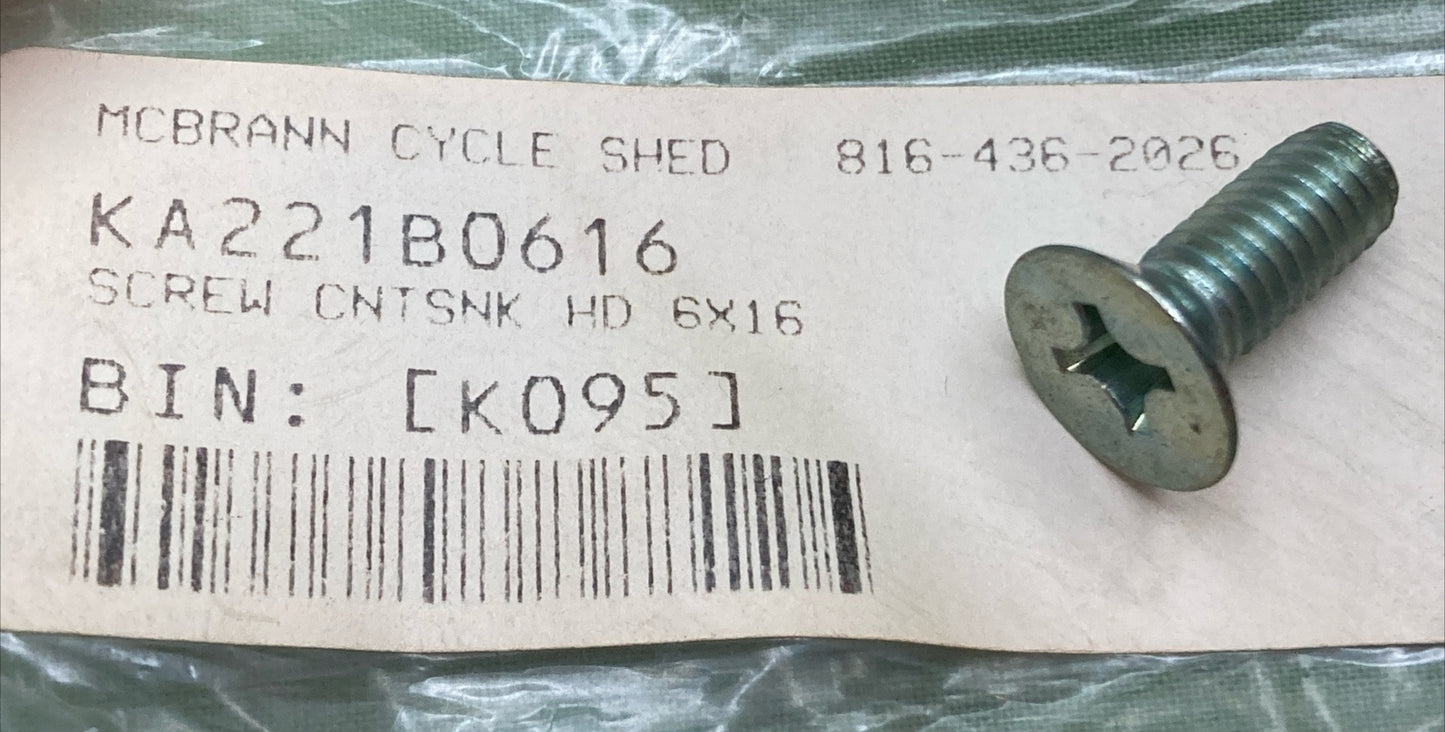 NEW REPLACES KAWASAKI 221B0616 SCREW CNTSNK HD 6X16
