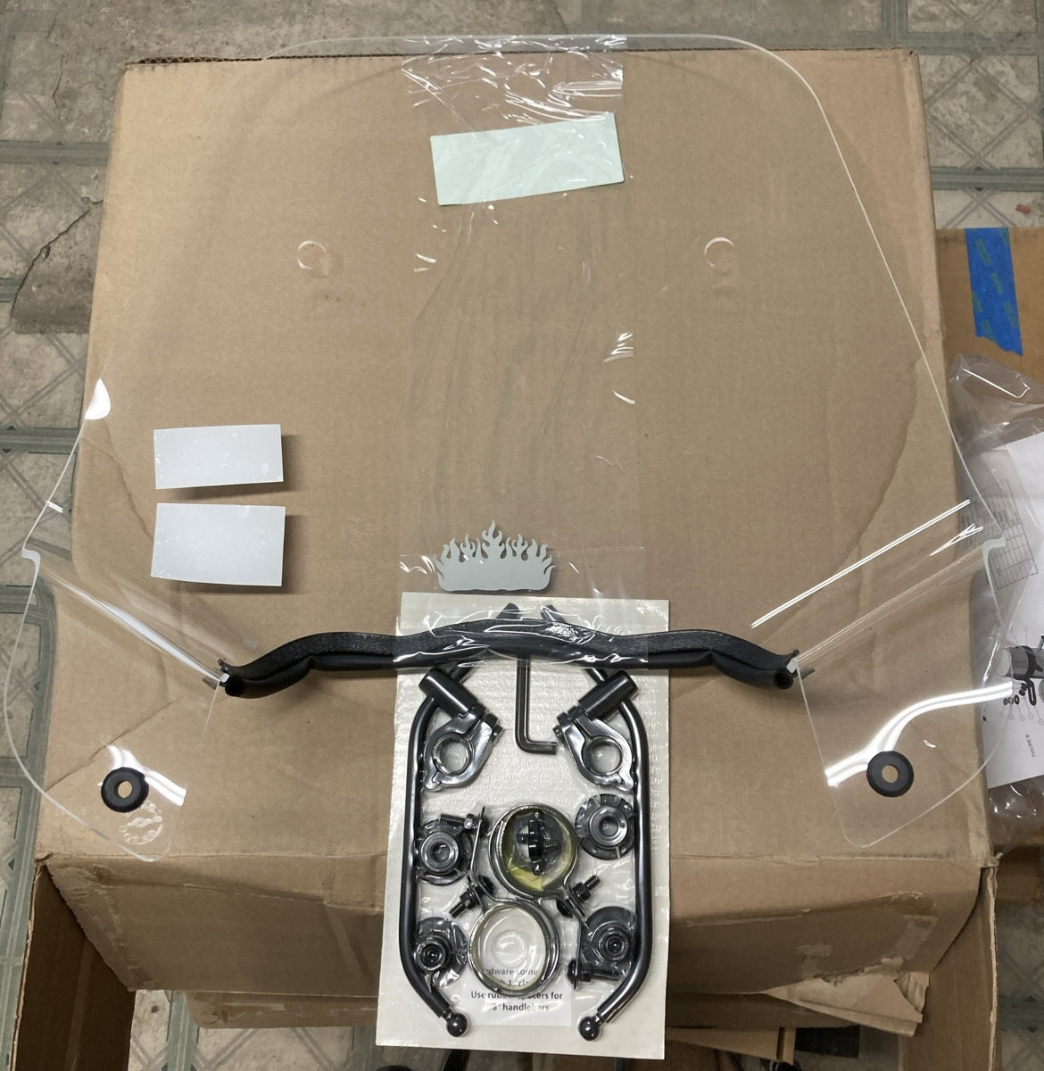 NEW SLIPSTREAMER SS-24-C HELLFIRE WINDSHIELD W/ COMPLETE HARDWARE KIT