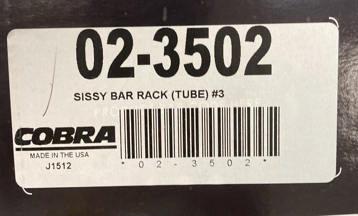 NEW COBRA 02-3502 SISSY BAR RACK TUBE #3