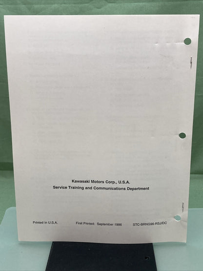 KAWASAKI STC-BRNG96-RSJ/DC SERVICING AND SELECTING PLAIN BEARINGS VID REF MANL