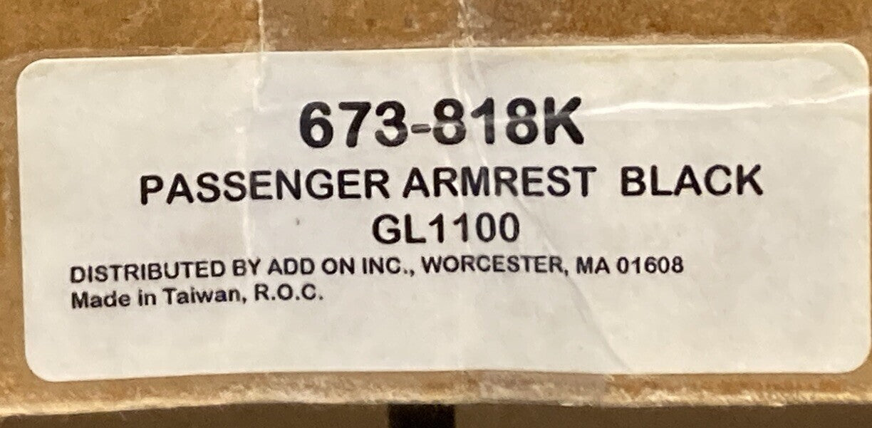 NEW GENUINE ADD ON 673-818K PASSENGER ARMREST FOR GL1100