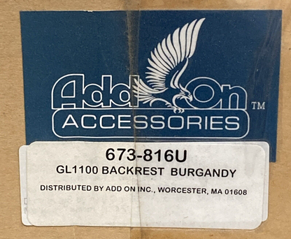 NEW ADD ON INC 673-816U BURGUNDY DRIVER BACKREST GL1100