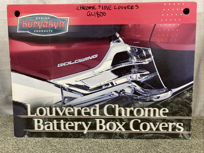 NEW KURYAKYN 7368 LOUVERED CHROME BATTERY BOX COVERS GOLDWING GL1800 2012-UP