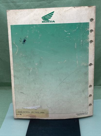 GENUINE HONDA 61KT103 XR250R SERVICE MANUAL '86-'89