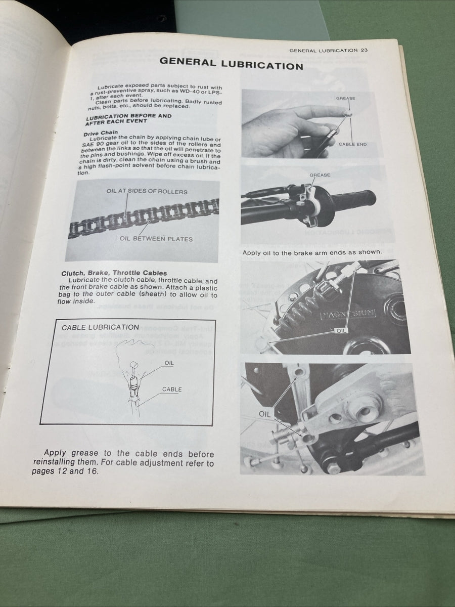 GENUINE KAWASAKI 99963-0041-01 KX420-A2 UNI-TRAK OWNER'S/SERVICE MANUAL