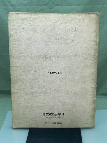 GENUINE KAWASAKI 99920-1089-02 KX125 OWNER'S/SERVICE MANUAL