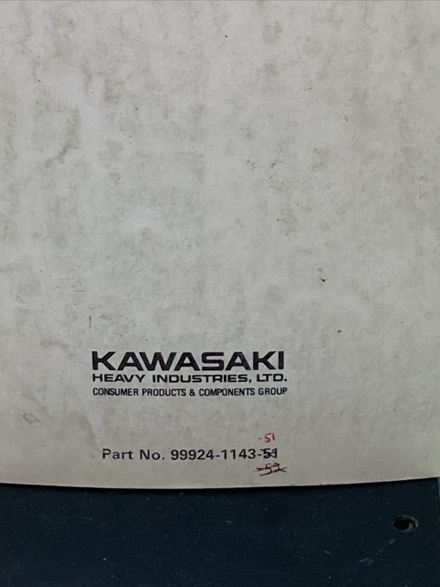 GENUINE KAWASAKI 99924-1143-51 KDX250 SERVICE MANUAL SUPPLEMENT