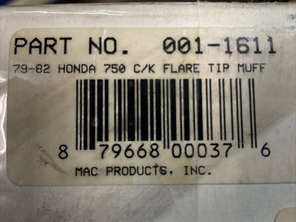 NEW MAC PERFORMANCE 001-1611 CHROME MEGAPHONE FLAIR TIP MUFFLERS HONDA 750 79-82