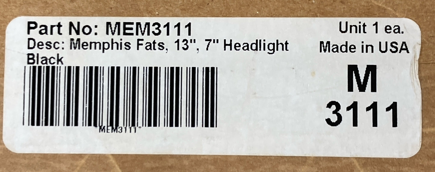 NEW MEMPHIS SHADES MEM3111 FATS 13" WINDSHIELD GRADIENT BLACK 7" HEADLIGHT