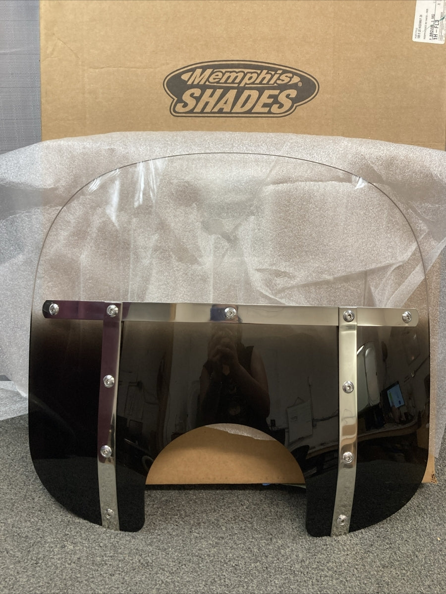 NEW MEMPHIS SHADES MEM3111 FATS 13" WINDSHIELD GRADIENT BLACK 7" HEADLIGHT