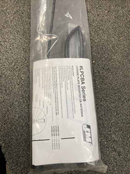 NEW J&M LPCBA-400 LICENSE PLATE MOUNT CB ANTENNA KIT, 4 FT. STAFF